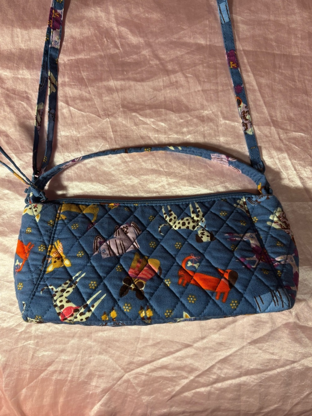 Blue Vera Bradley Dog Print Purse